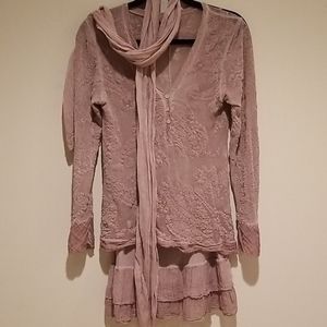 3 piece dress mauve (s)